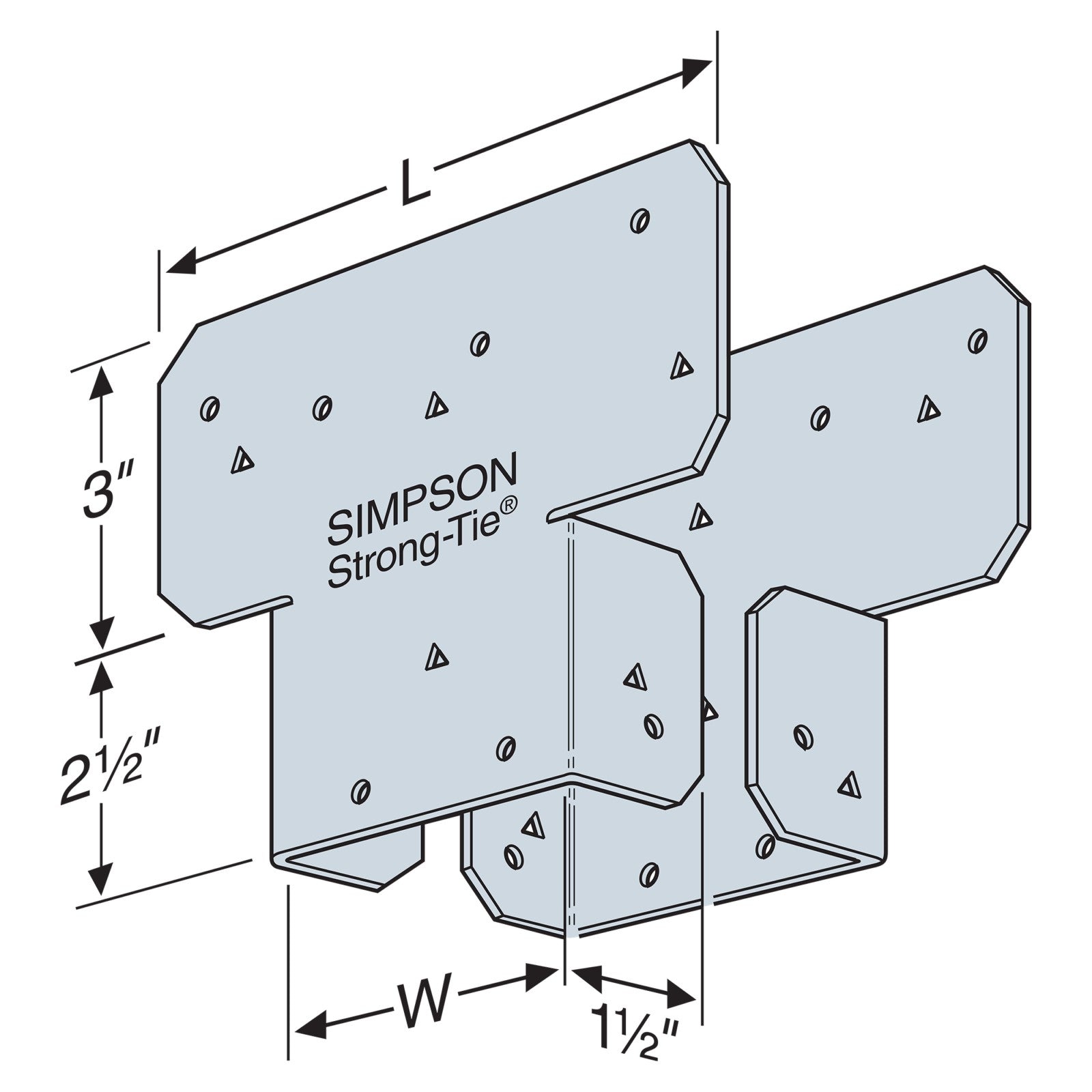 Simpson AC6 Adjustable Post Cap for 6X Beam - Zinc Galvanized