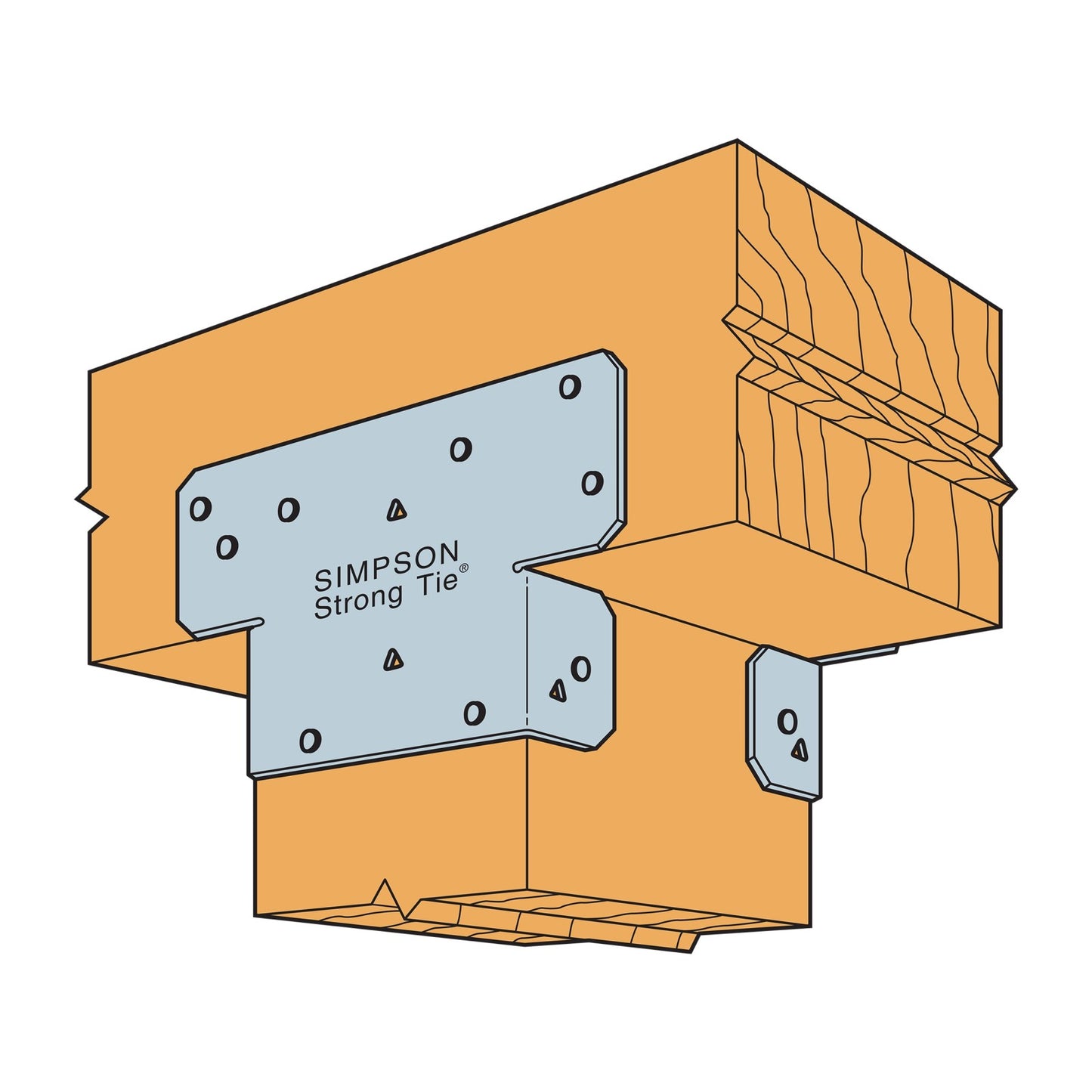 Simpson AC6 Adjustable Post Cap for 6X Beam - Zinc Galvanized