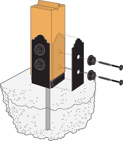 Simpson APB44 Ornamental Post Base - Black Powder Coat