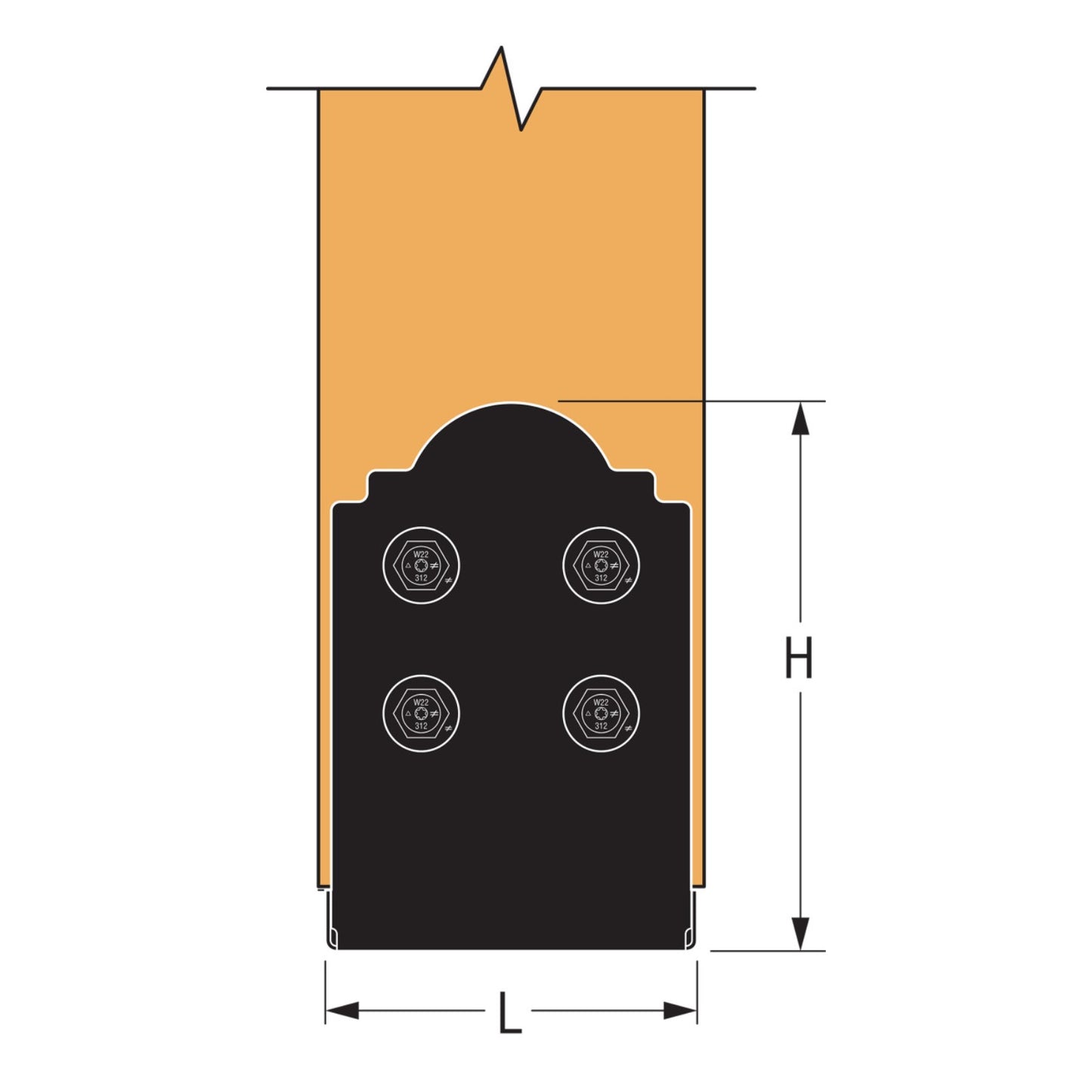 Simpson APB88 Ornamental 8x8 Post Base illustration
