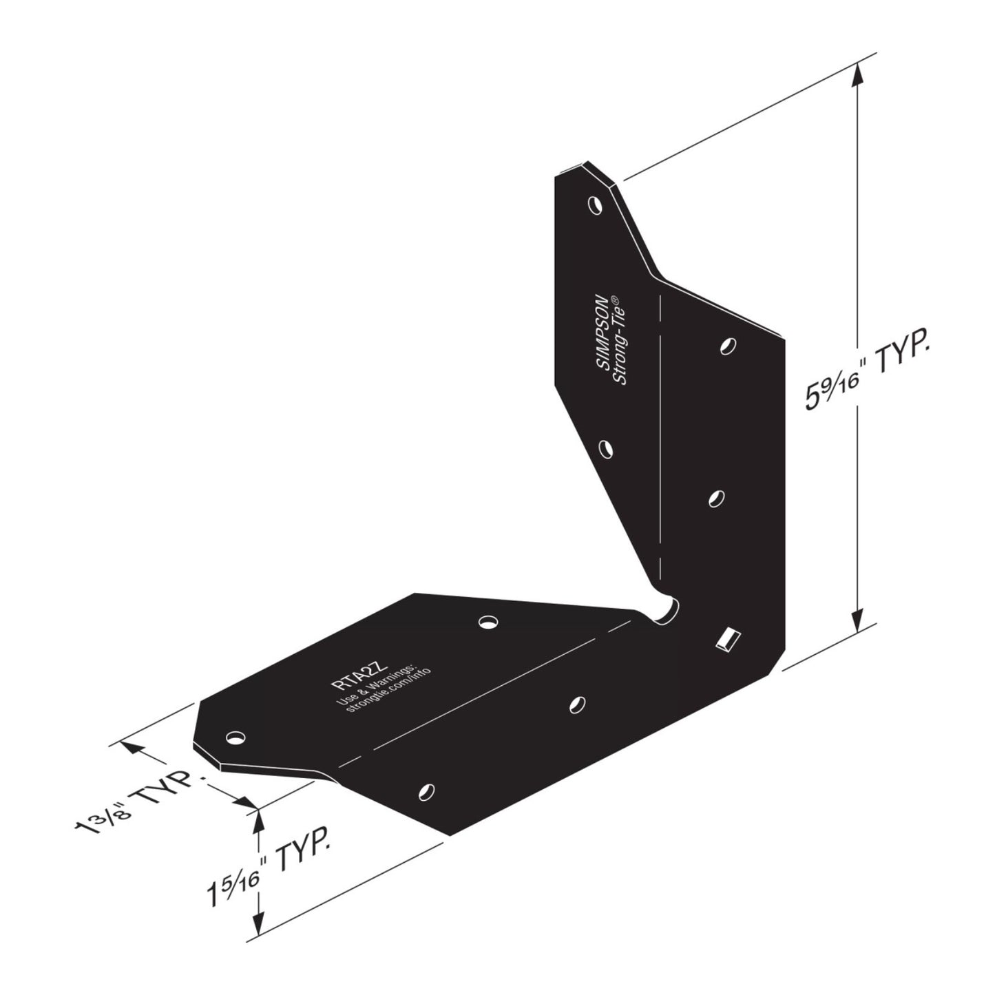 Simpson APRTA2 Rigid Tie Angle - Black Powder Coat