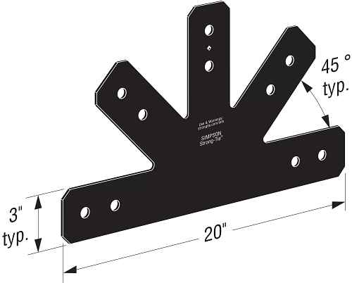 Simpson APVGP1212-4 Avant Decorative Gable Plate - Black Powder Coat