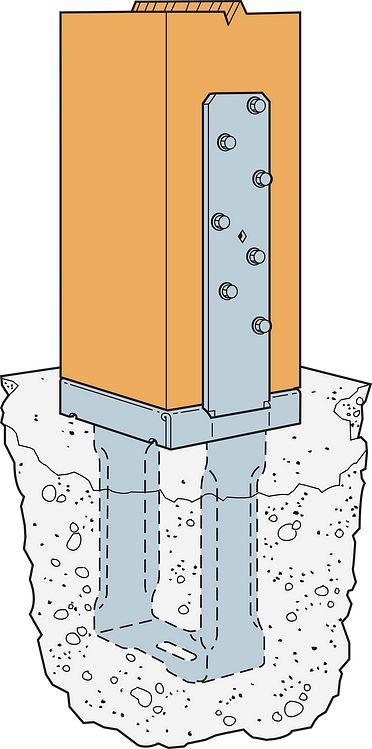 Simpson CBSQ66SS Column Base, Quick-Install - Stainless Steel