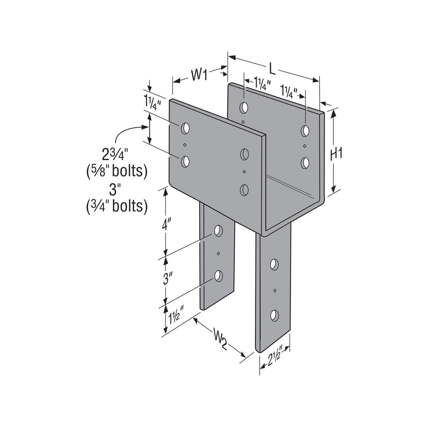 Simpson CC10X Column Cap for 10X Beam, Variable Post, Custom Non-Returnable