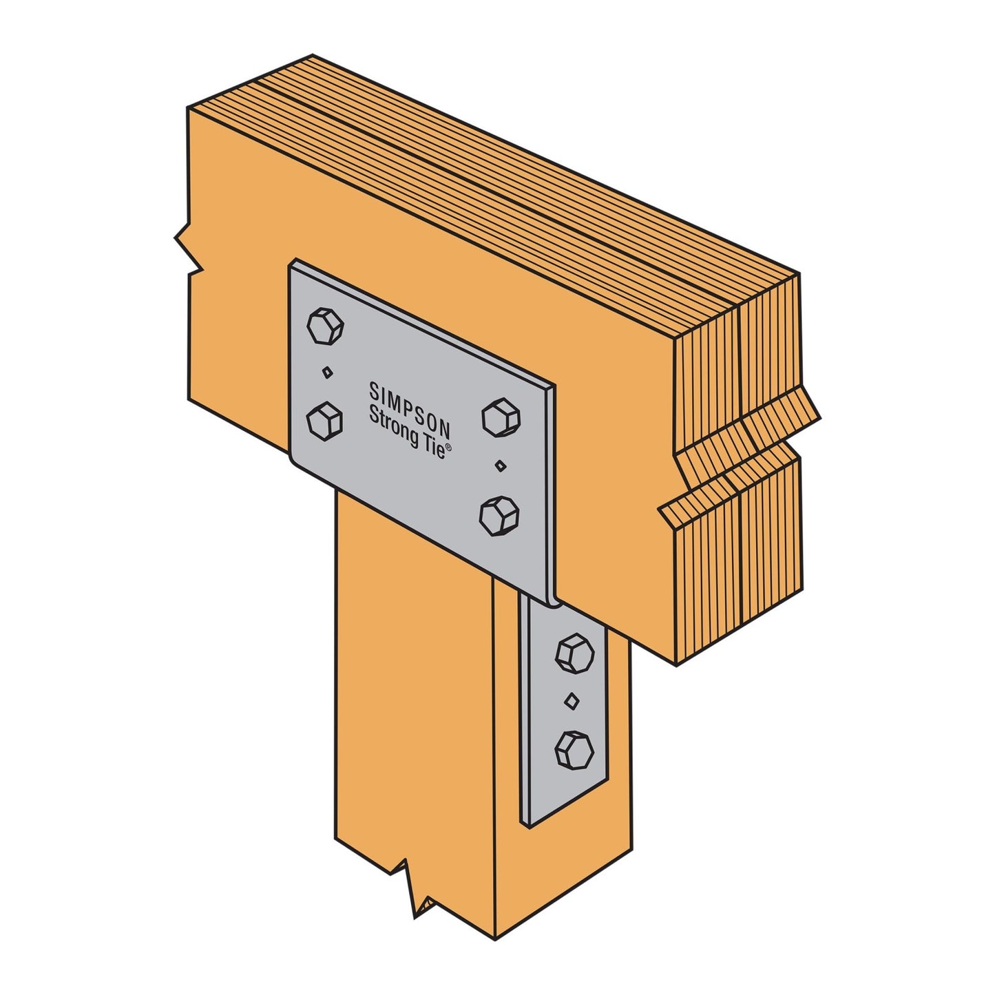 Simpson CC4.62X Column Cap for Triple 2X Beam, Variable Post, Custom Non-Returnable