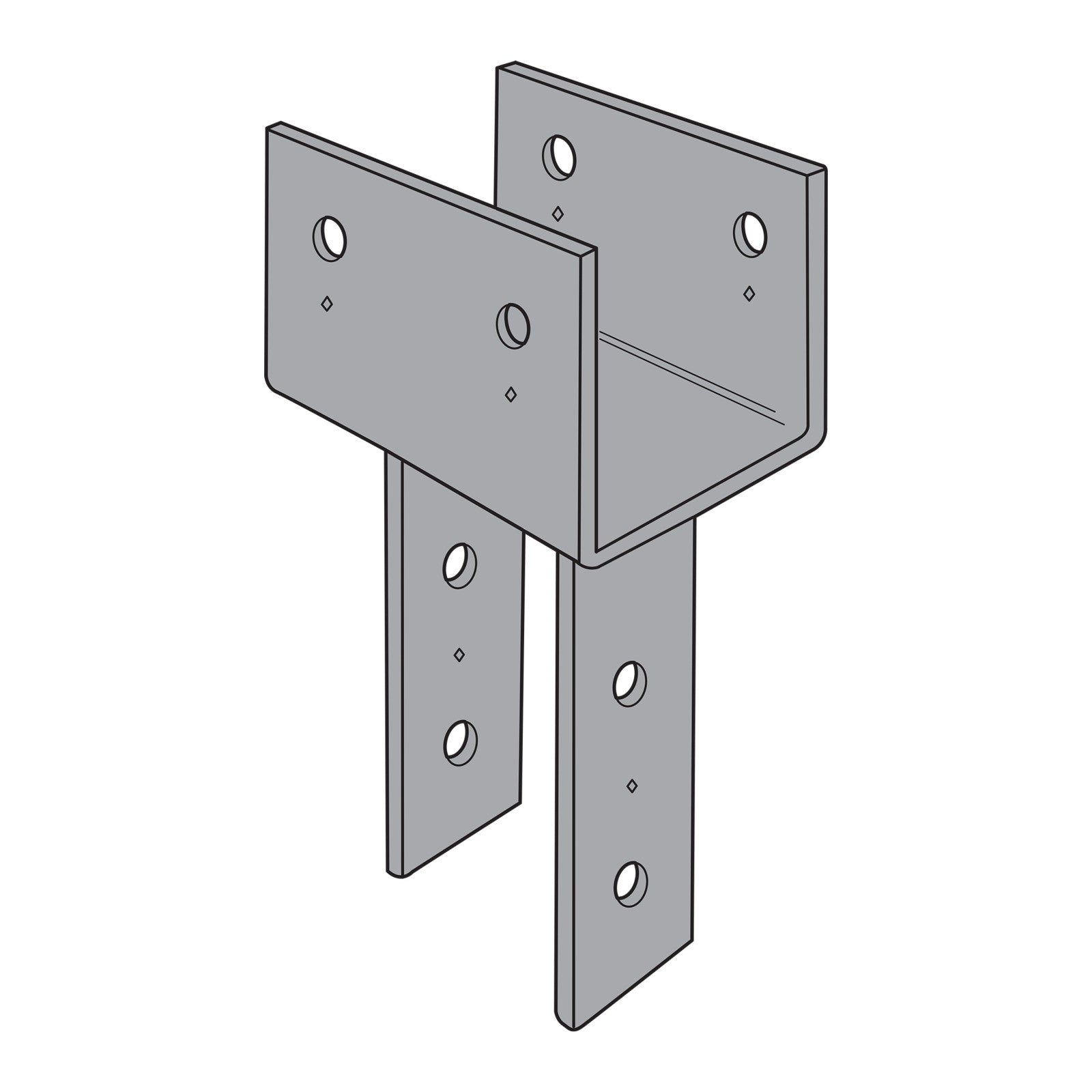 Simpson CC4X, Column Cap for 4X Beam,Variable Post, Custom Non-Returnable