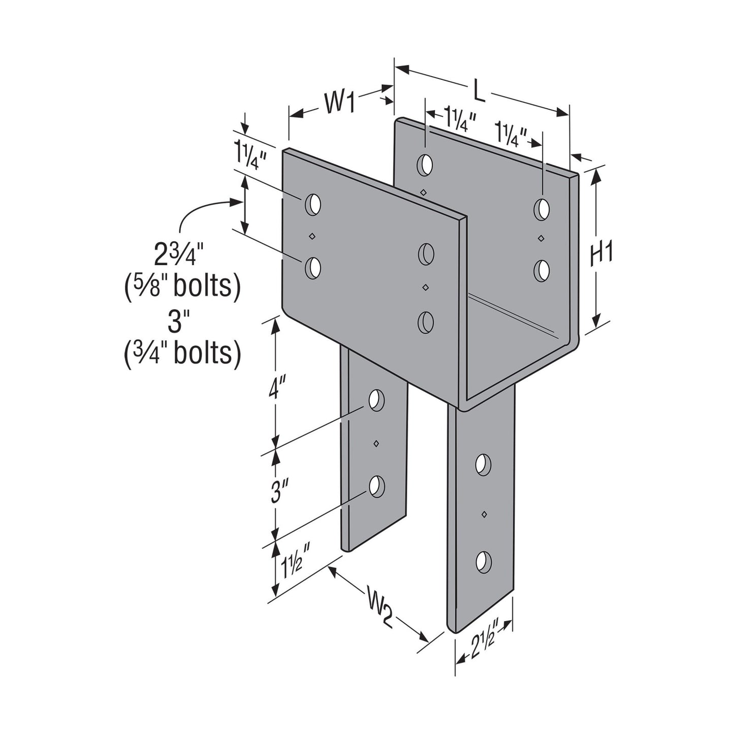 Simpson CC6X custom Column Cap for 6X Beam