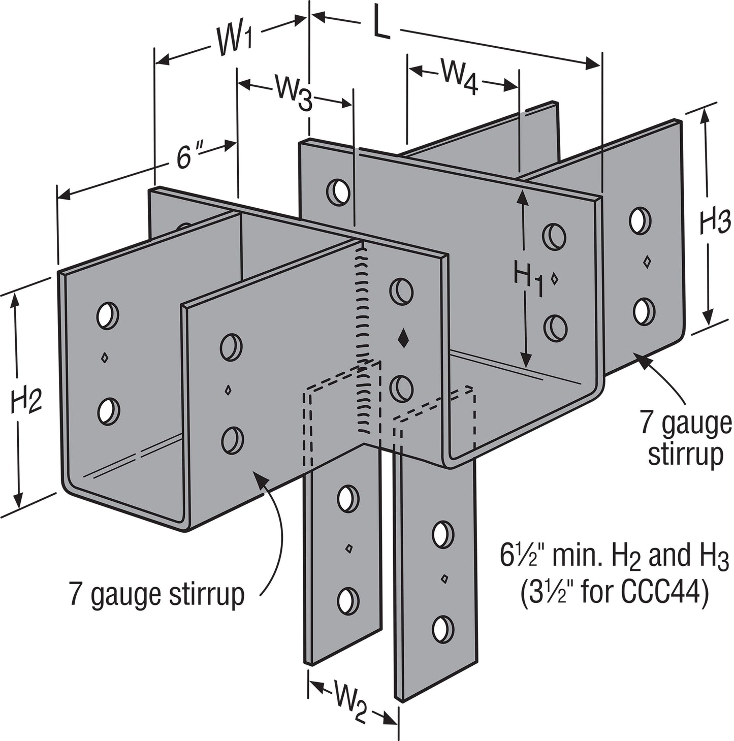 Simpson CCC6X Cross Column Cap