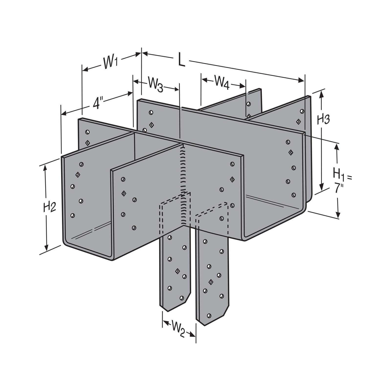 Simpson CCCQ4X-SDS Cross Column Cap