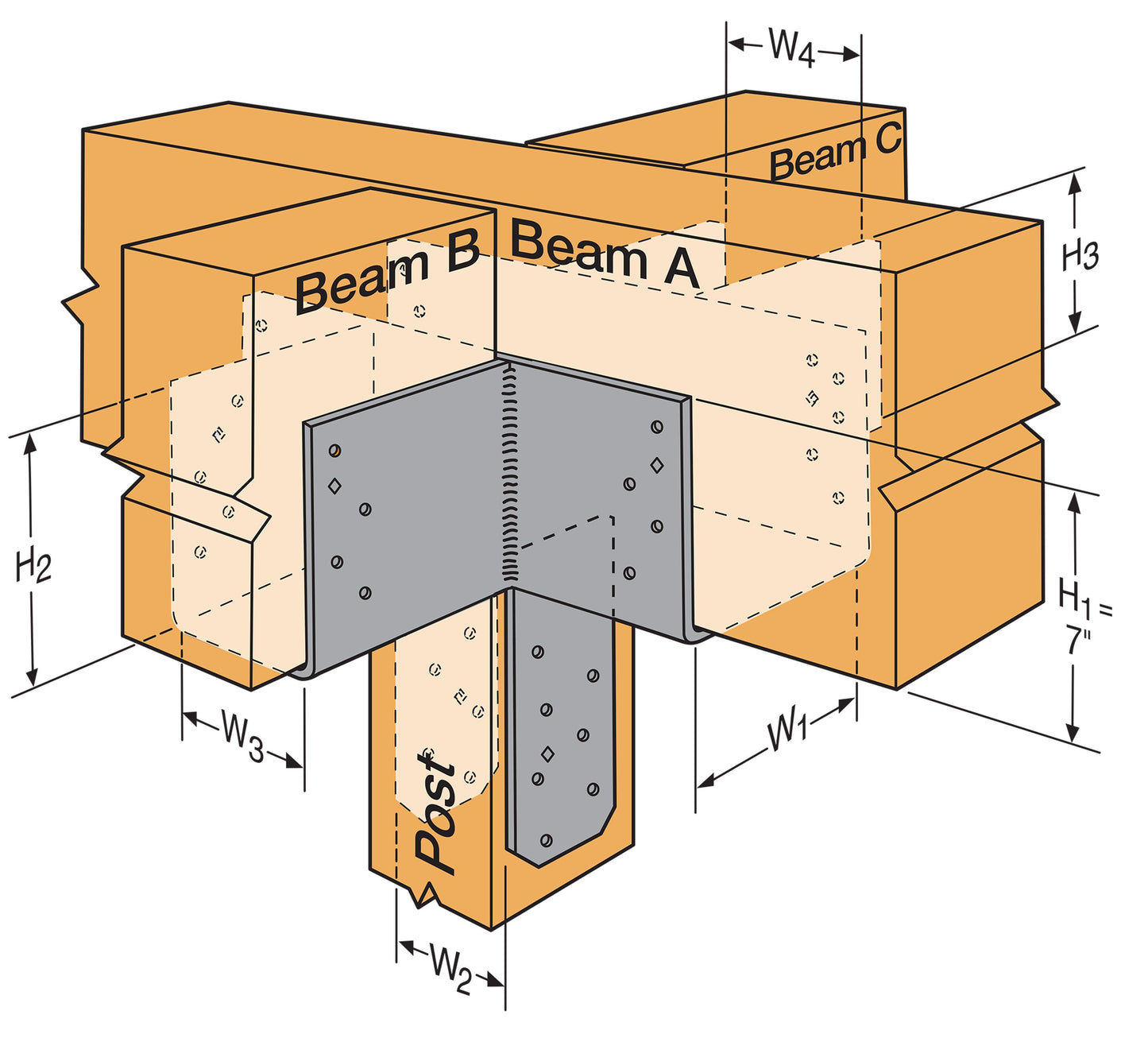 Simpson CCCQ4X-SDS Cross Column Cap