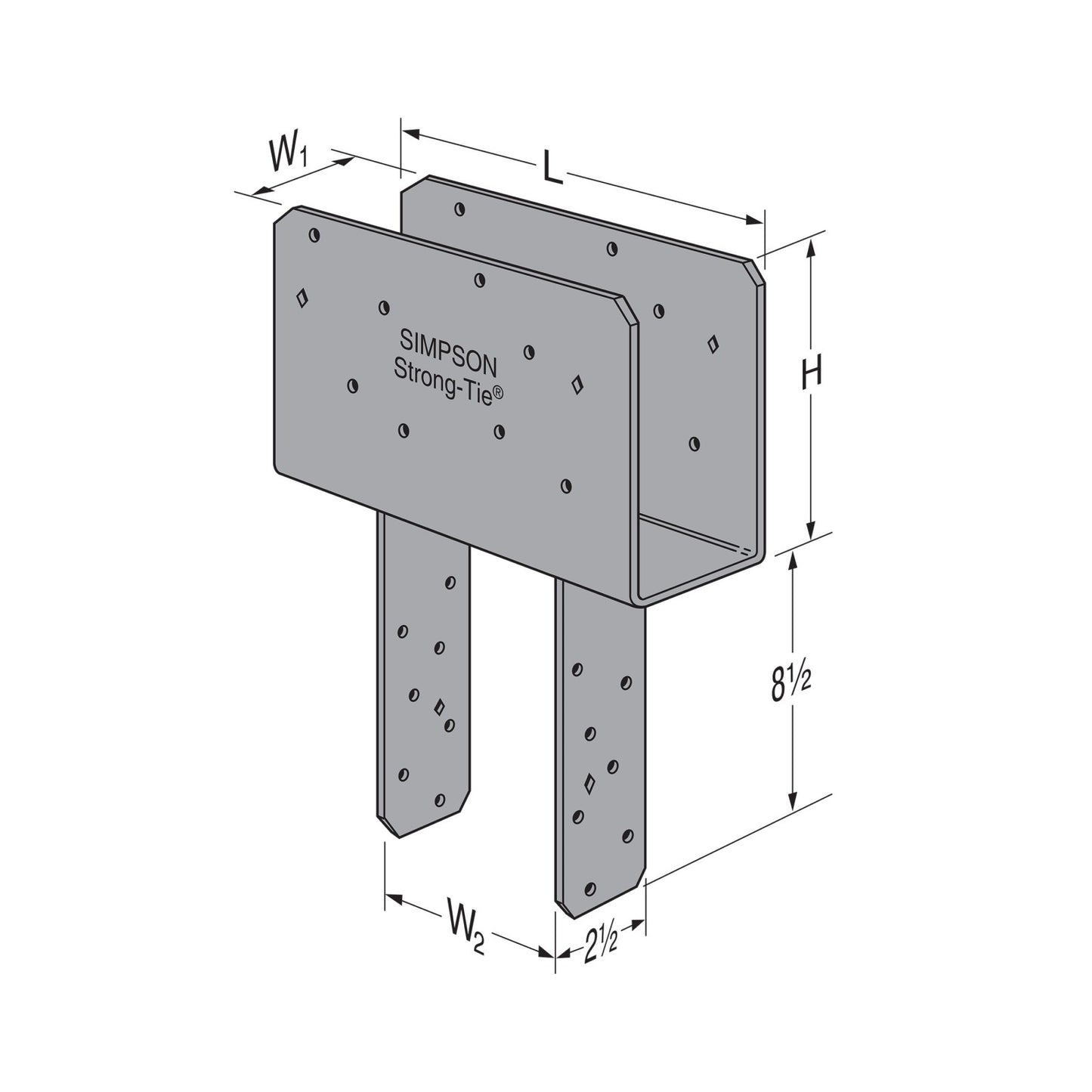 Simpson CCQ7X-SDS2.5 Column Cap for 6-3/4" Beam