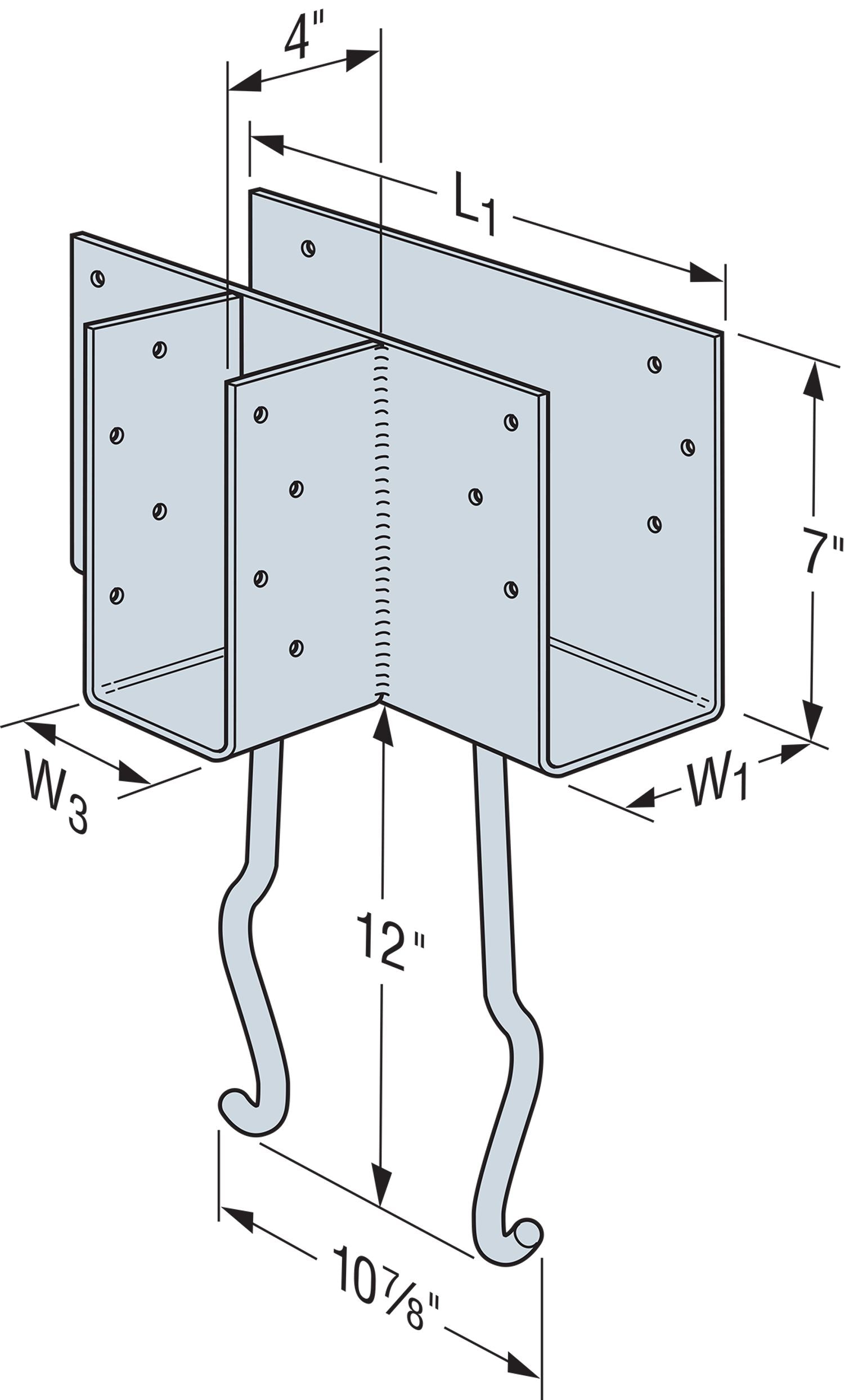 Simpson CCTQM3.62-SDS T-Shape Column Cap