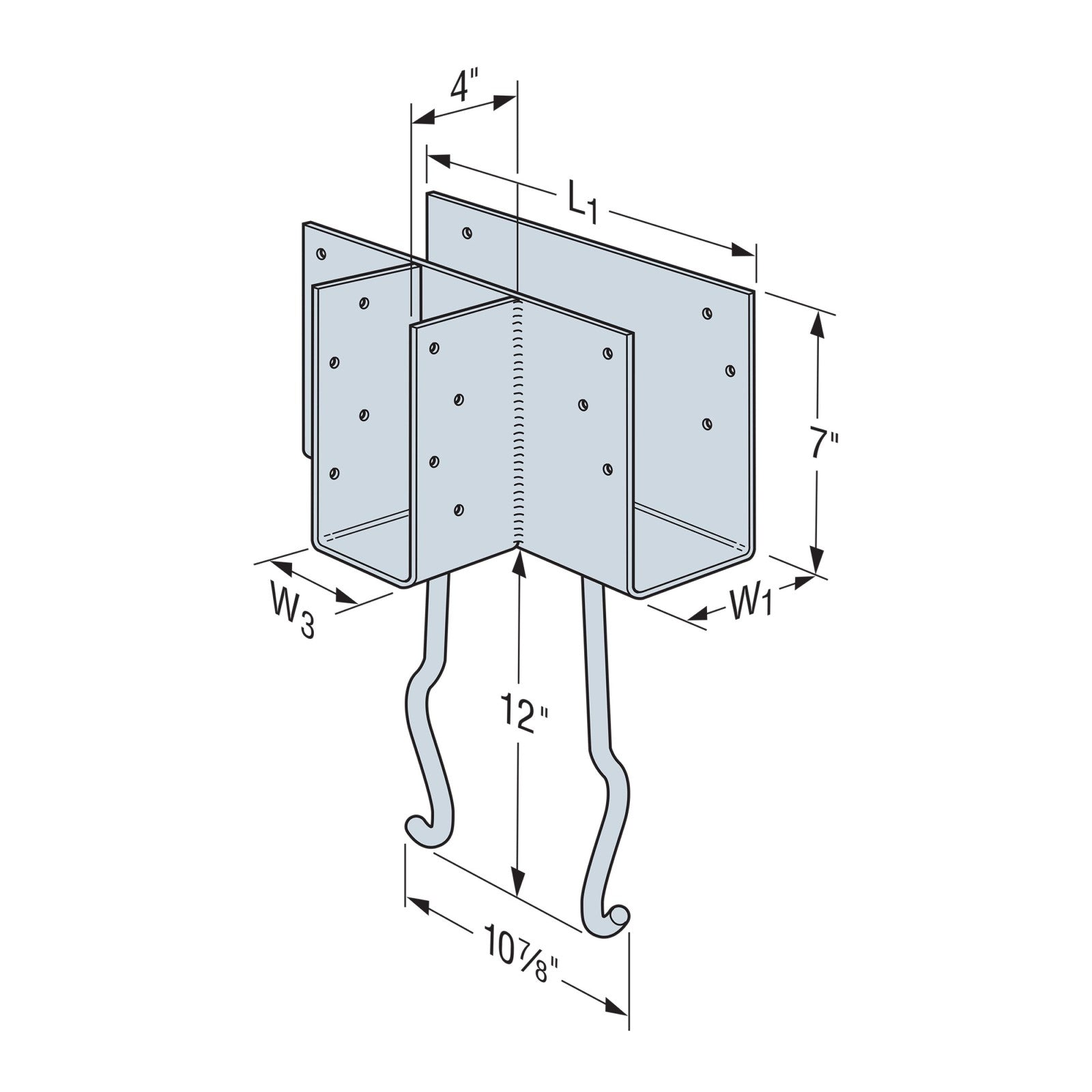 Simpson CCTQM4.62-SDS T-Shape Column Cap