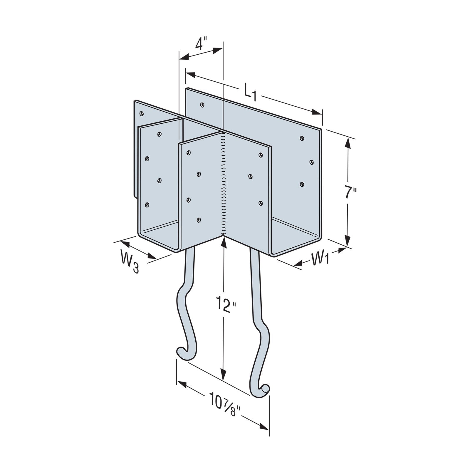 Simpson CCTQM5.50-SDS T-Shape Column Cap