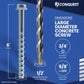 1/2" x 6" Conquest Large Diameter Concrete Screws - Zinc, Pkg 25