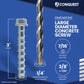 1/4" x 3" Conquest Large Diameter Concrete Screws - Zinc, Pkg 100