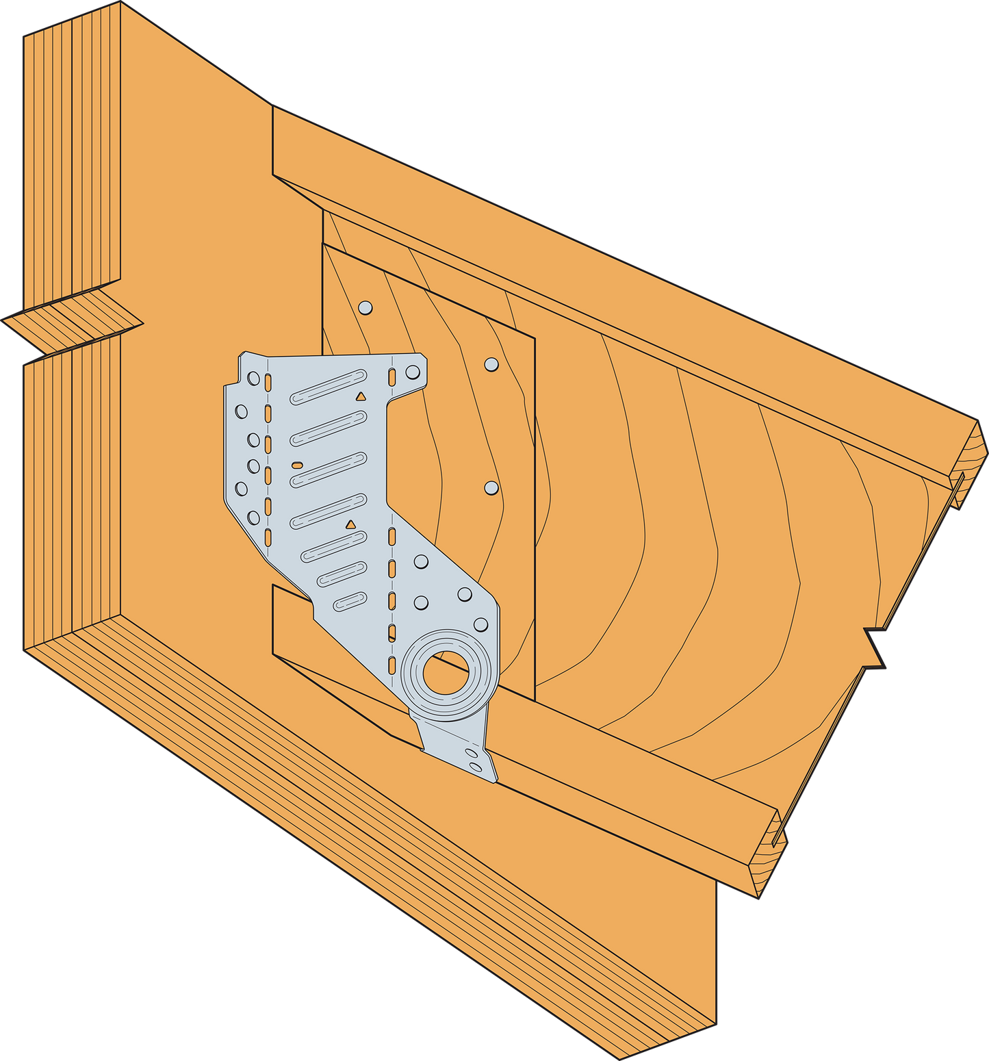 Simpson LSSR210-2Z Double 2x10 Field Adjustable Rafter Hanger - Zmax Finish