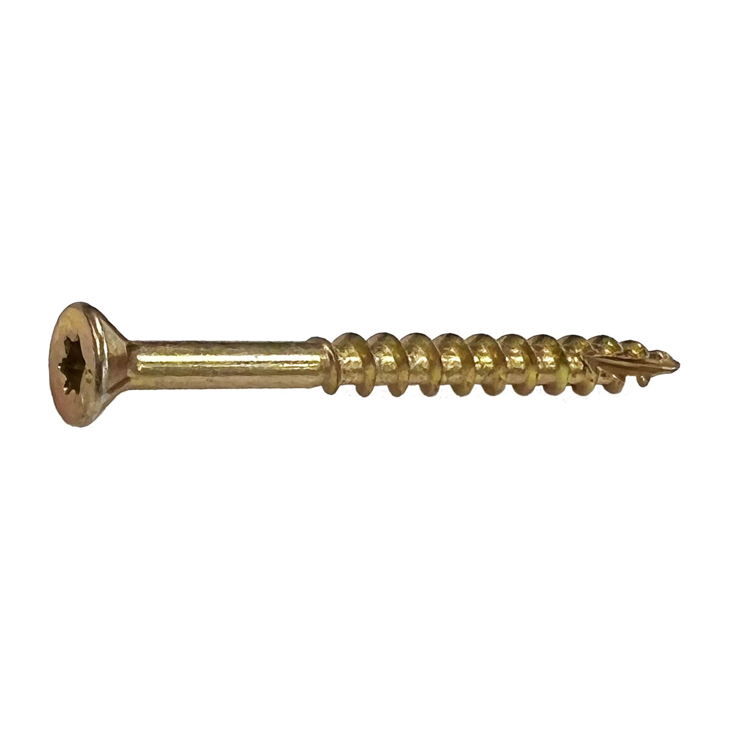 #8 x 2" T20 Flat Head Deck Screw - Yellow Zinc