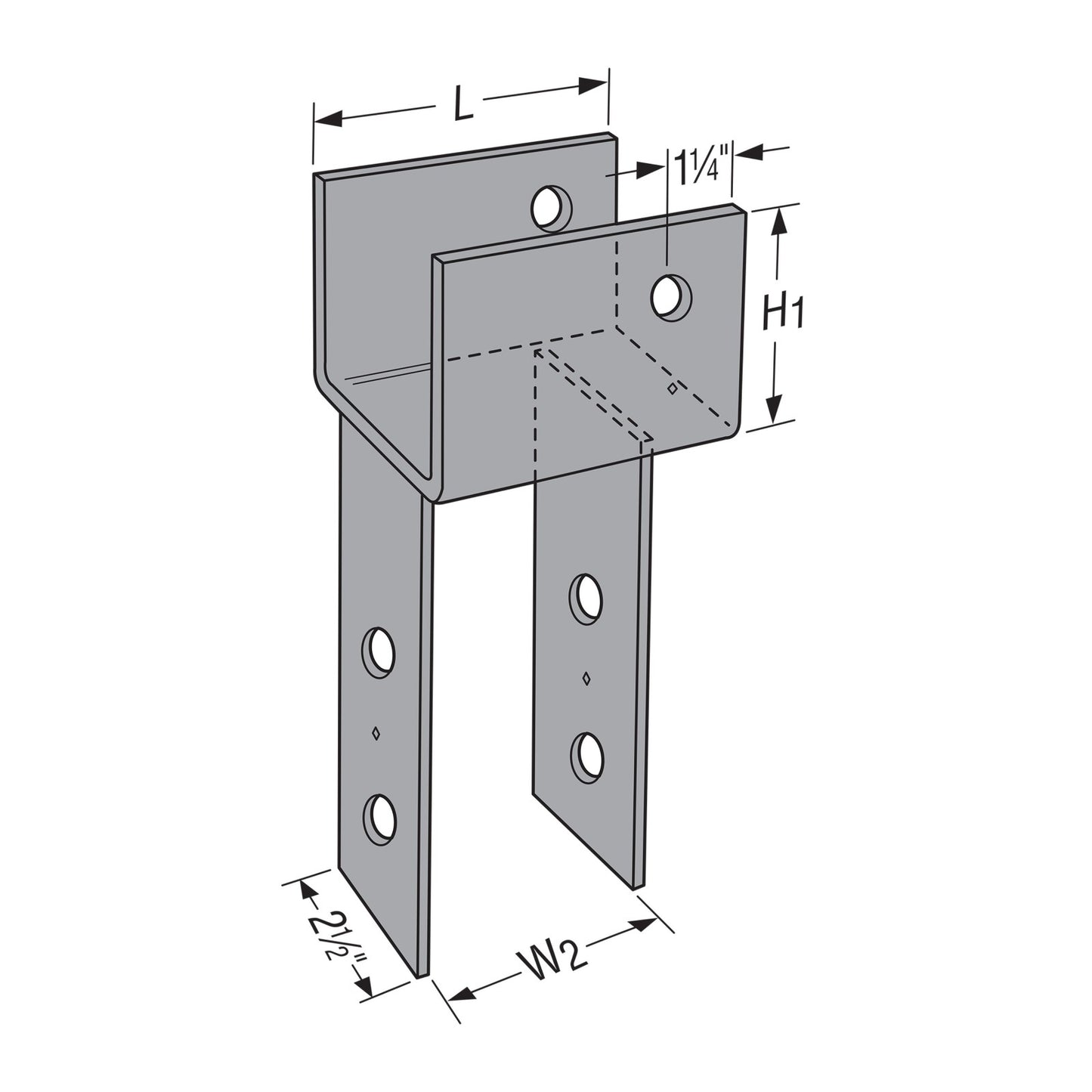 Simpson ECC3 1/4X End Column Cap for 3-1/8" Beam