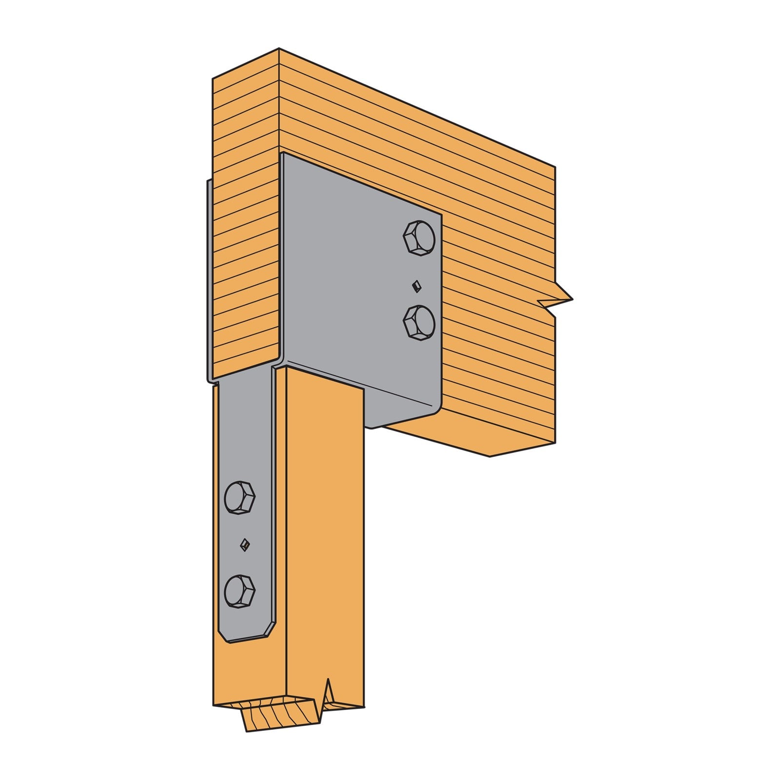 Simpson ECC3 1/4X End Column Cap for 3-1/8" Beam