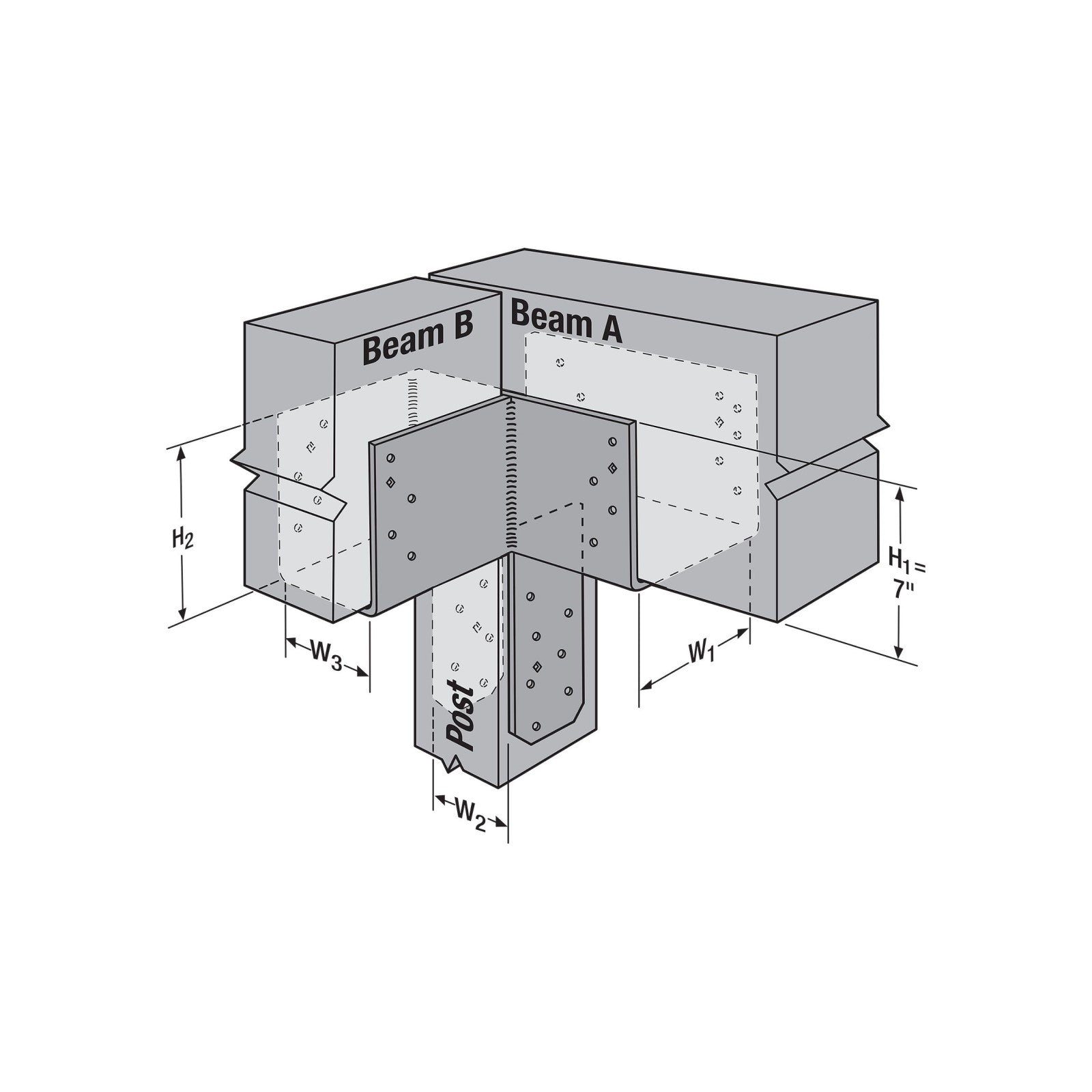 Simpson ECCLQ4X-SDS L-Shape End Column Cap for 4X Beam