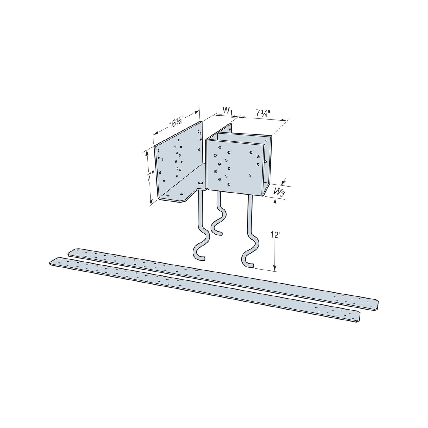 Simpson ECCLQMD5.50X-KT L-Shape End Column Cap for GFCMU & Concrete Piers 5.5"