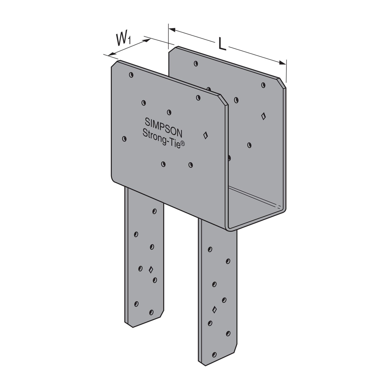 Simpson ECCQ3X-SDS2.5HDG End Column Cap for 3-1/8" Beam