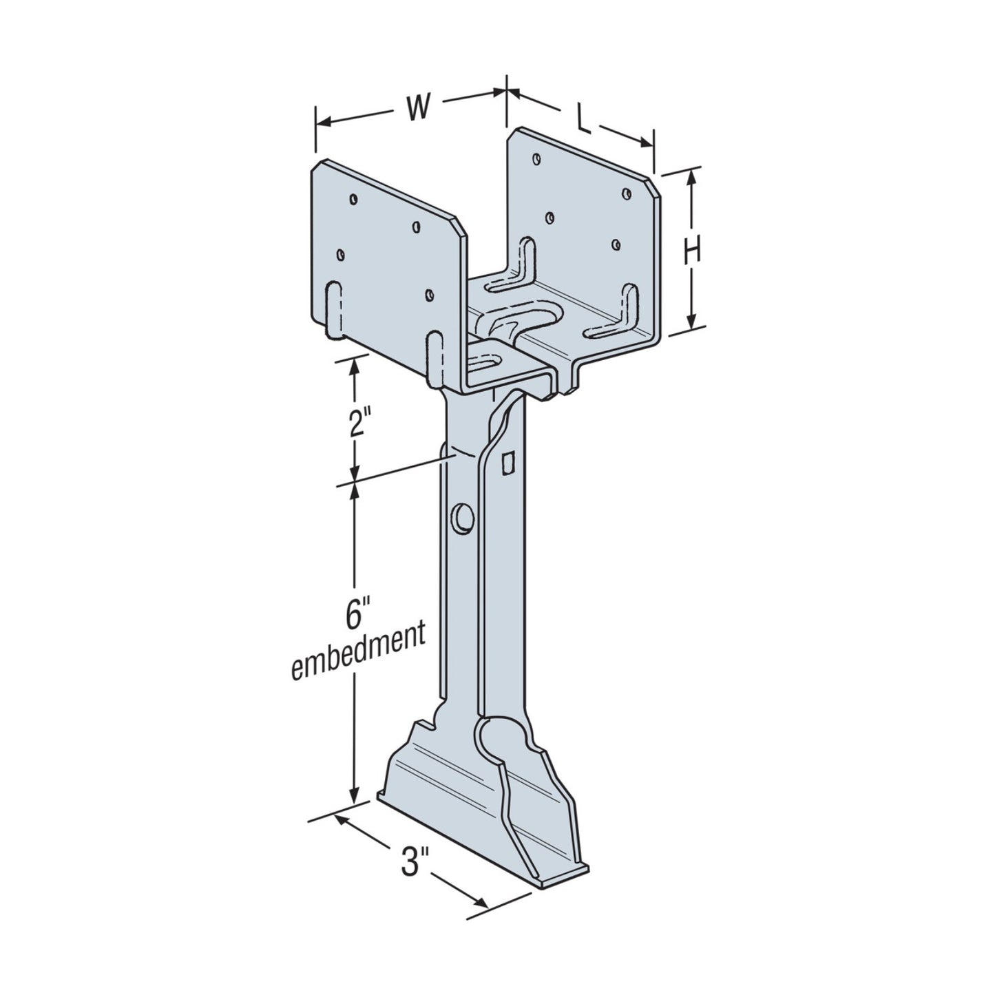 Simpson 14 Gauge EPB44 4x4 Elevated Post Base 