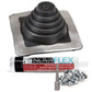 #1 Square EPDM Metal Roof Pipe Boot w/Install Kit, Black