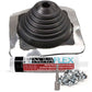 #2 Square EPDM Metal Roof Pipe Boot w/Install Kit, Black