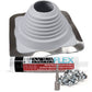 #5 Square EPDM Metal Roof Pipe Boot w/Install Kit, Gray