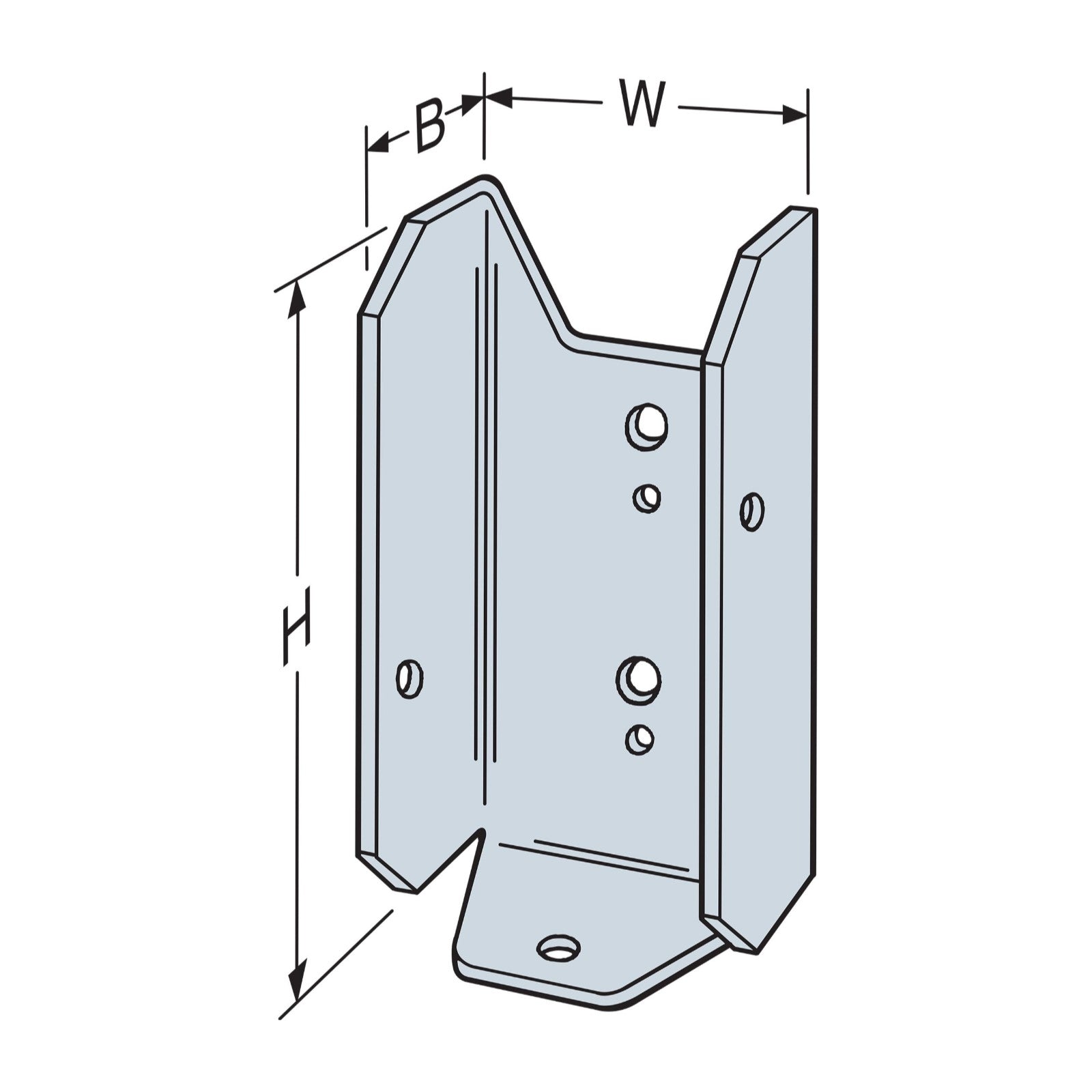 Simpson FB24Z 2x4 Fence Bracket illustration