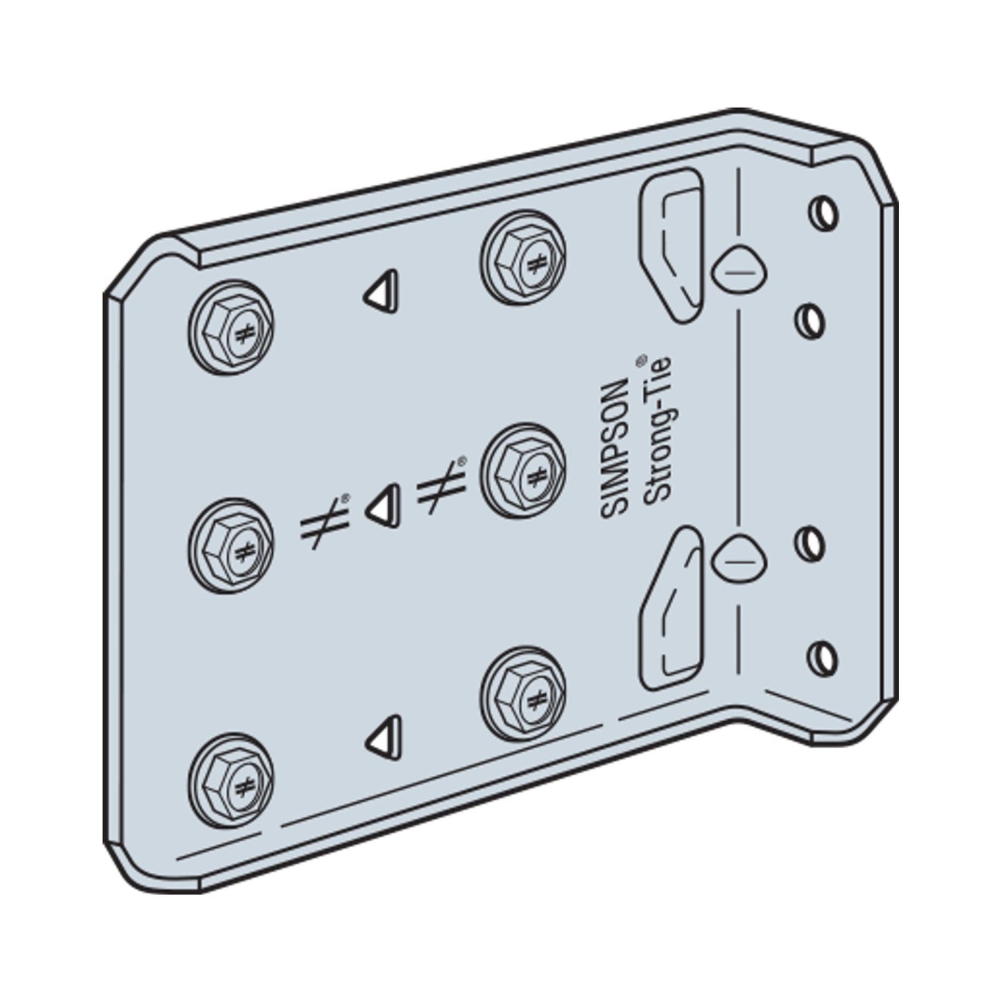 Simpson FCB45.5-R25 Bypass Framing Fixed-Clip Connector, Pkg 25