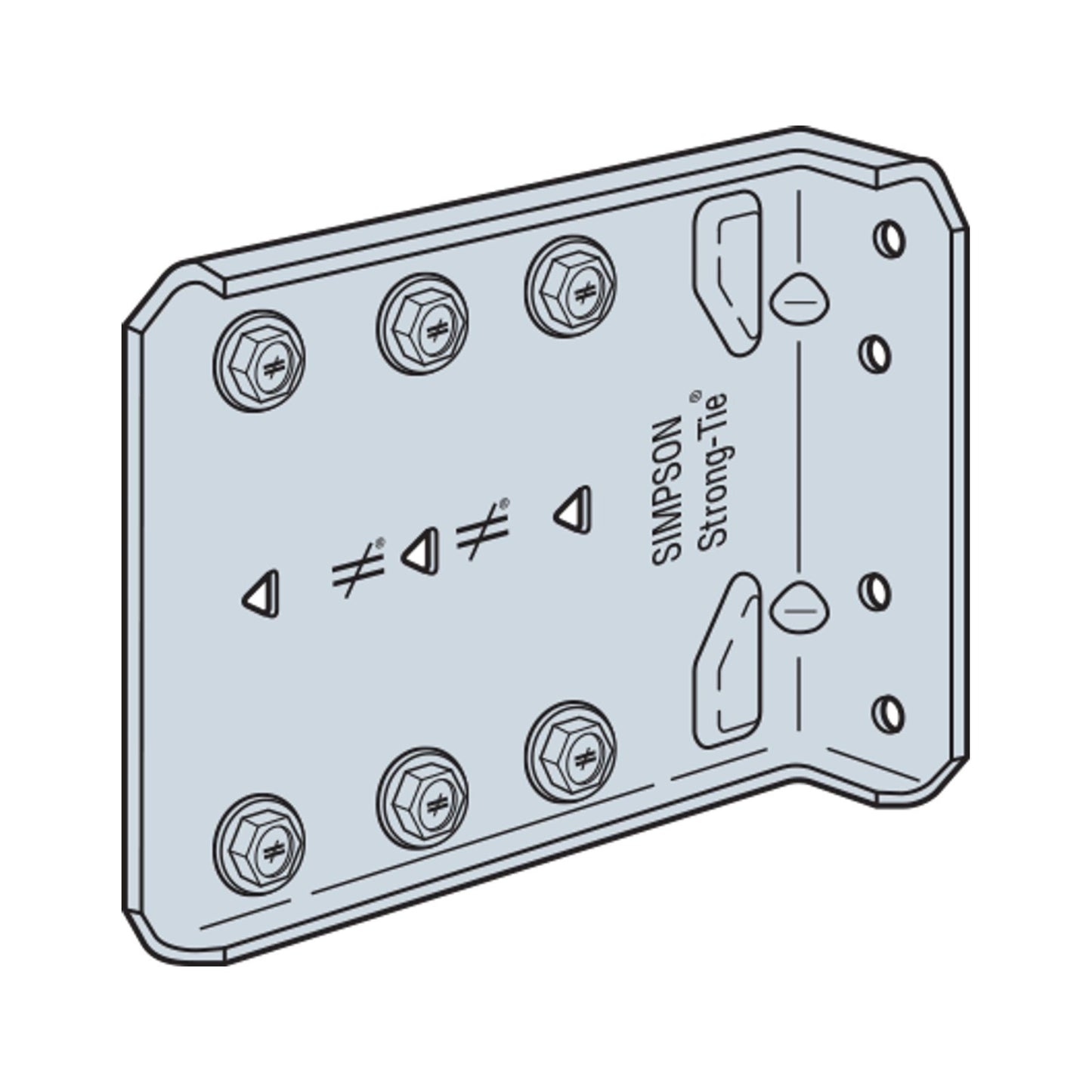 Simpson FCB45.5-R25 Bypass Framing Fixed-Clip Connector, Pkg 25