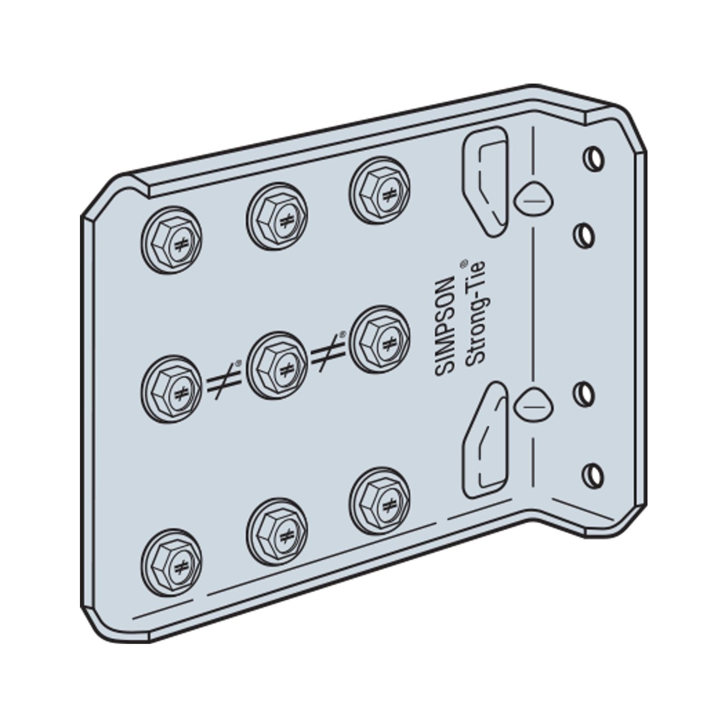 Simpson FCB45.5-R25 Bypass Framing Fixed-Clip Connector, Pkg 25