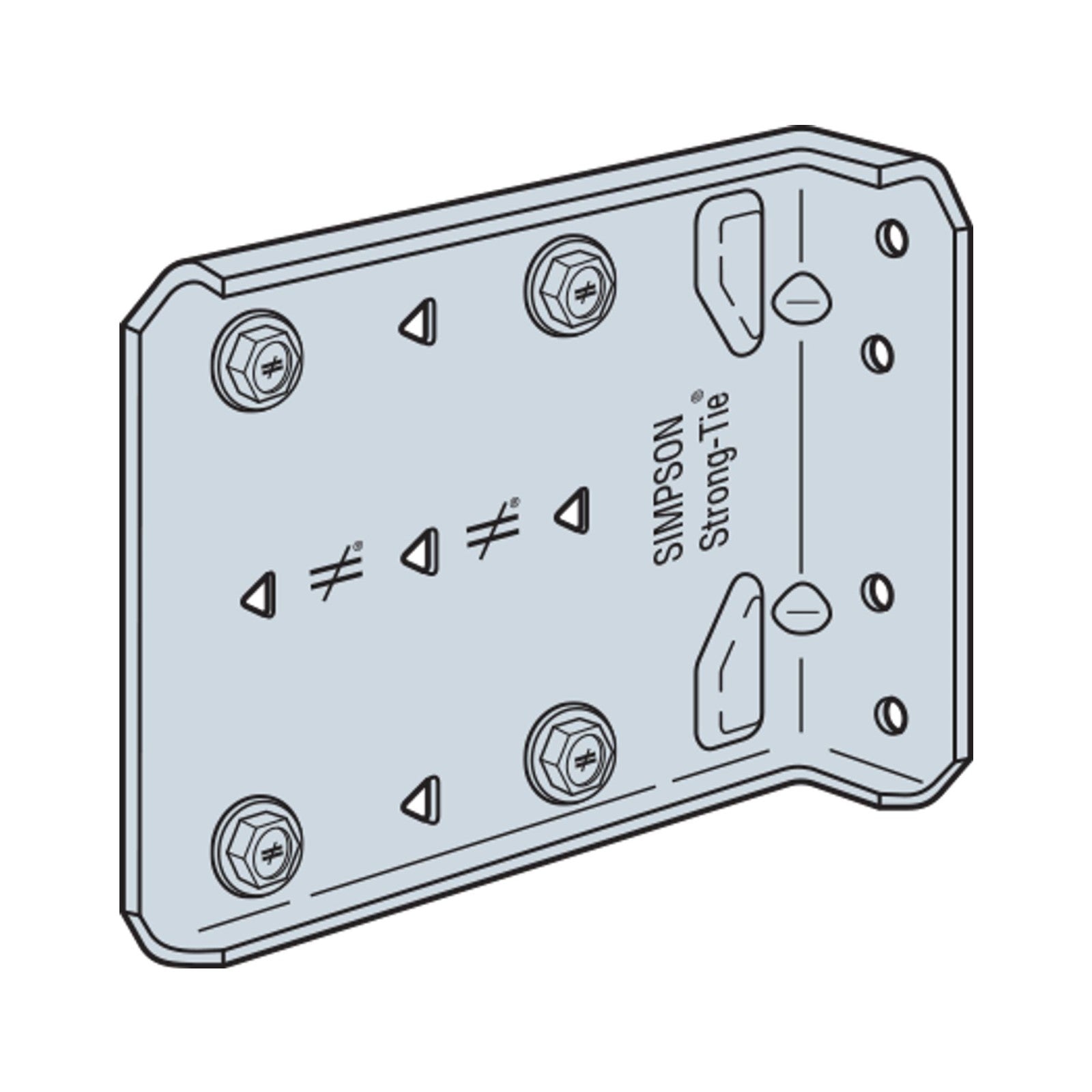 Simpson FCB45.5-R25 Bypass Framing Fixed-Clip Connector, Pkg 25