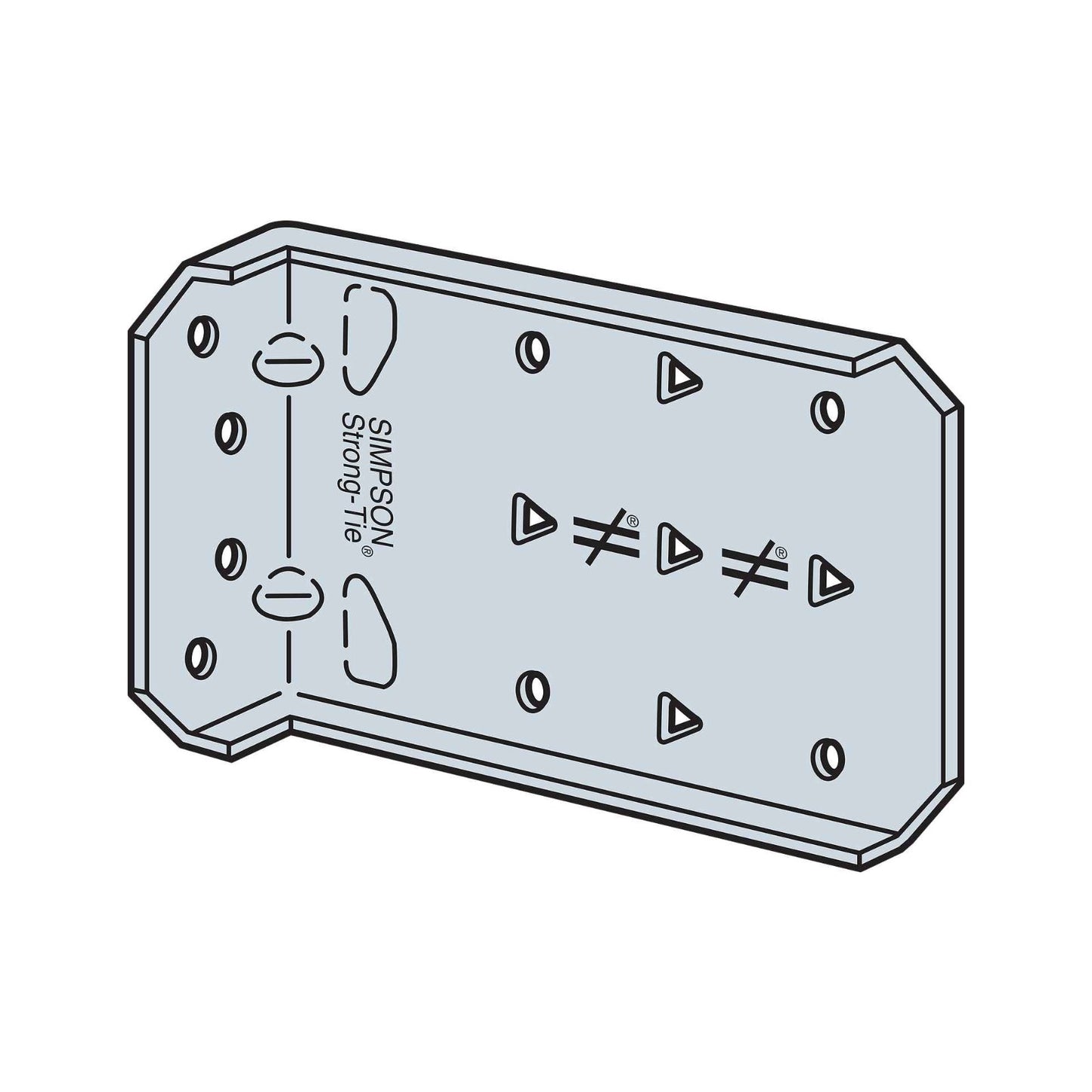 Simpson FCB45.5-R25 Bypass Framing Fixed-Clip Connector, Pkg 25