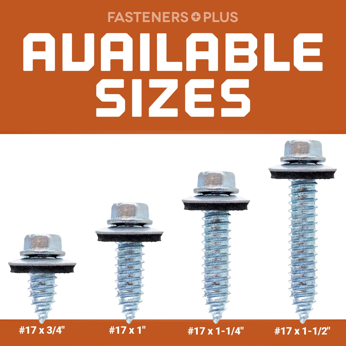 #17 x 1-1/2" Tapping Steelbinder Metal Roofing Screw - Burgundy - Pkg 250