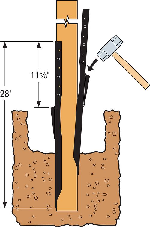 Simpson FPBM44E E-Z Mender Fence Post Mender - Black Powder Coated