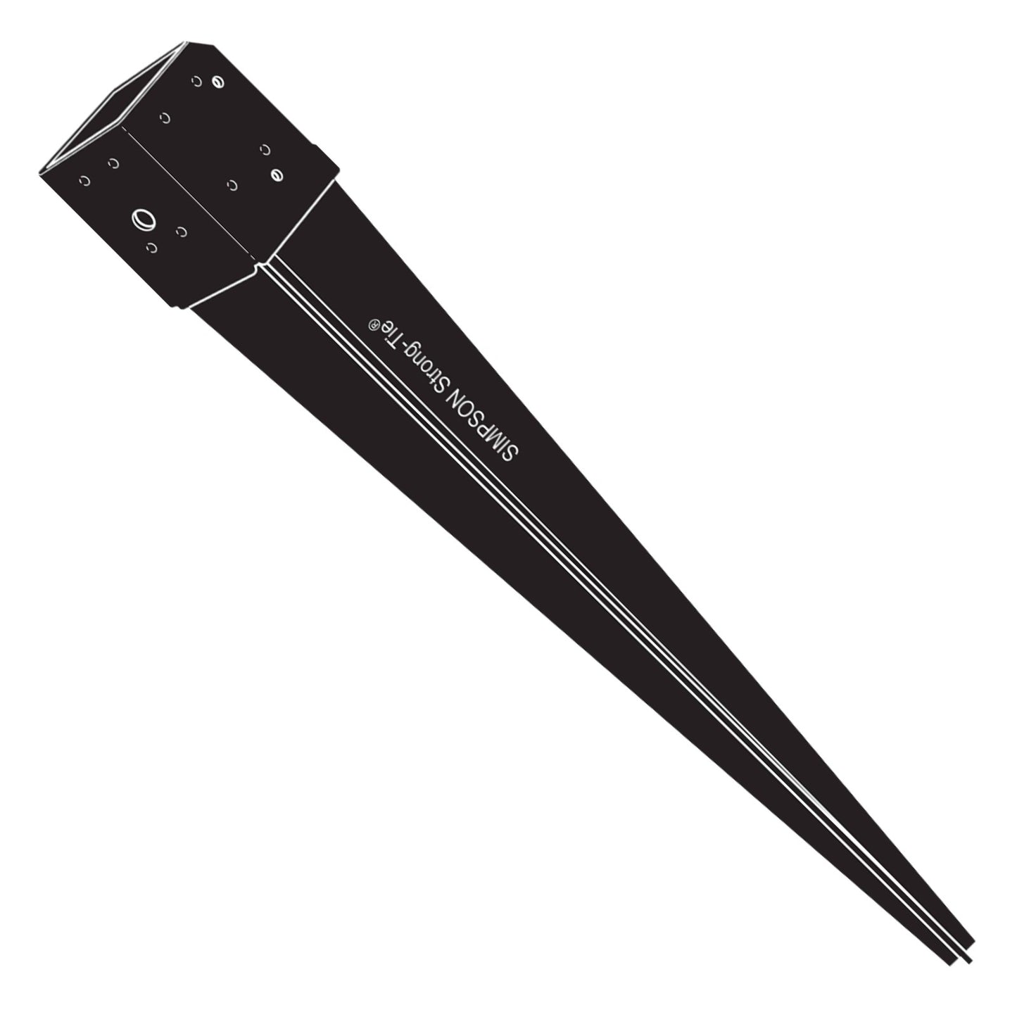 Simpson FPBS44 E-Z Spike Fence Post Spike - Black Powder Coated