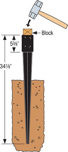 Simpson FPBS44 E-Z Spike Fence Post Spike - Black Powder Coated