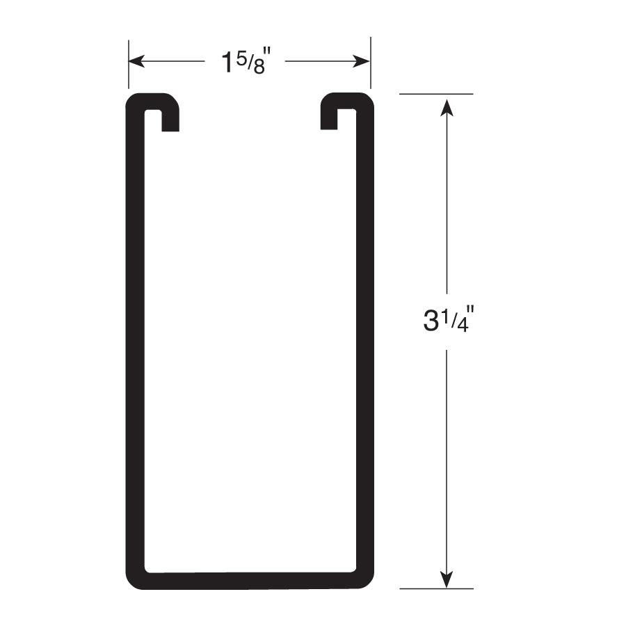 1-5/8" x 3-1/4" Solid Strut Channel 2 ft. - Green Powder Coat/Paint