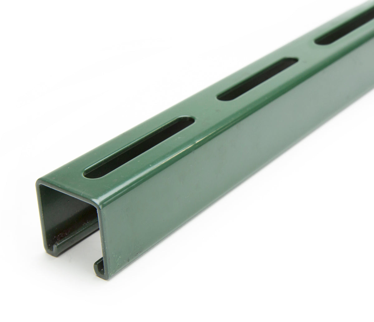 1-5/8" x 1-5/8" Strut Channel with Long Slots 10 ft. - Green Powder Coat/Paint