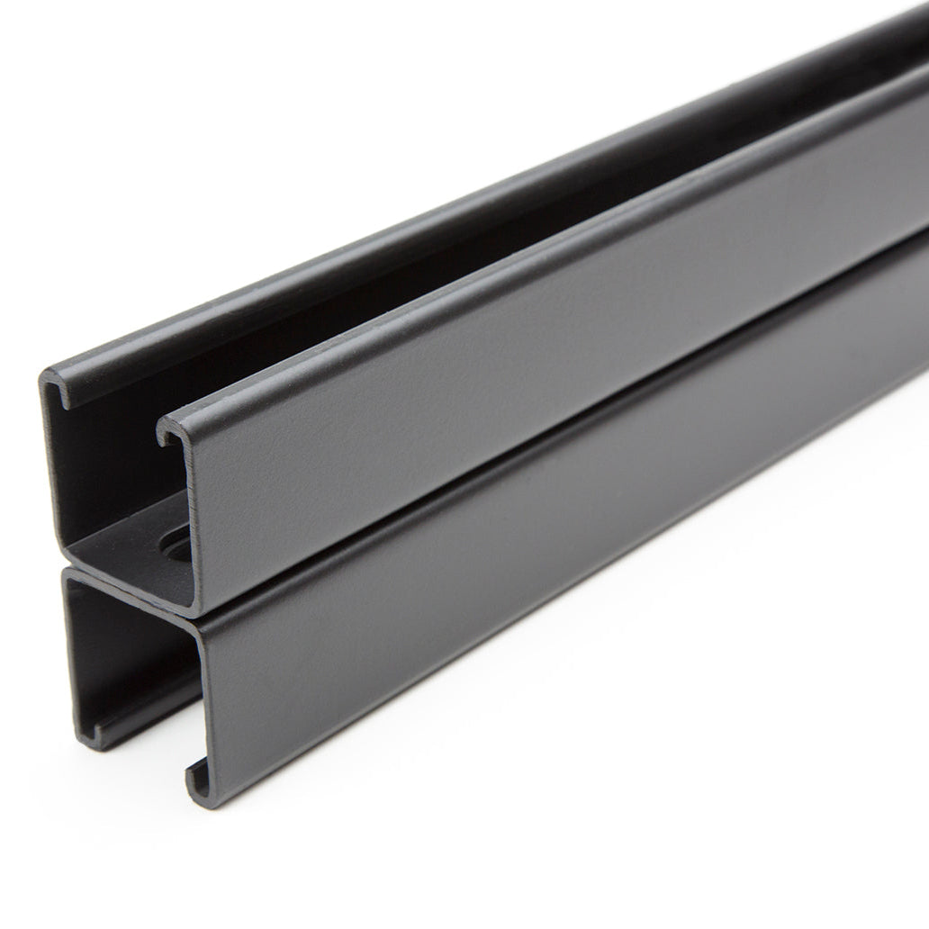 1-5/8" x 3-1/4" Back-to-Back Strut Channel with Short Slots - Black E-Coat/Paint