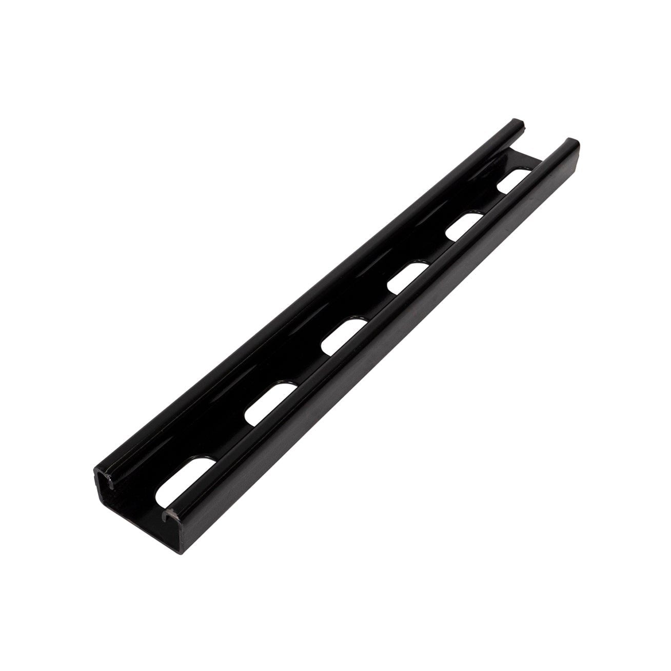 1-5/8" x 13/16" Strut Channel with Short Slots - Black E-Coat/Paint