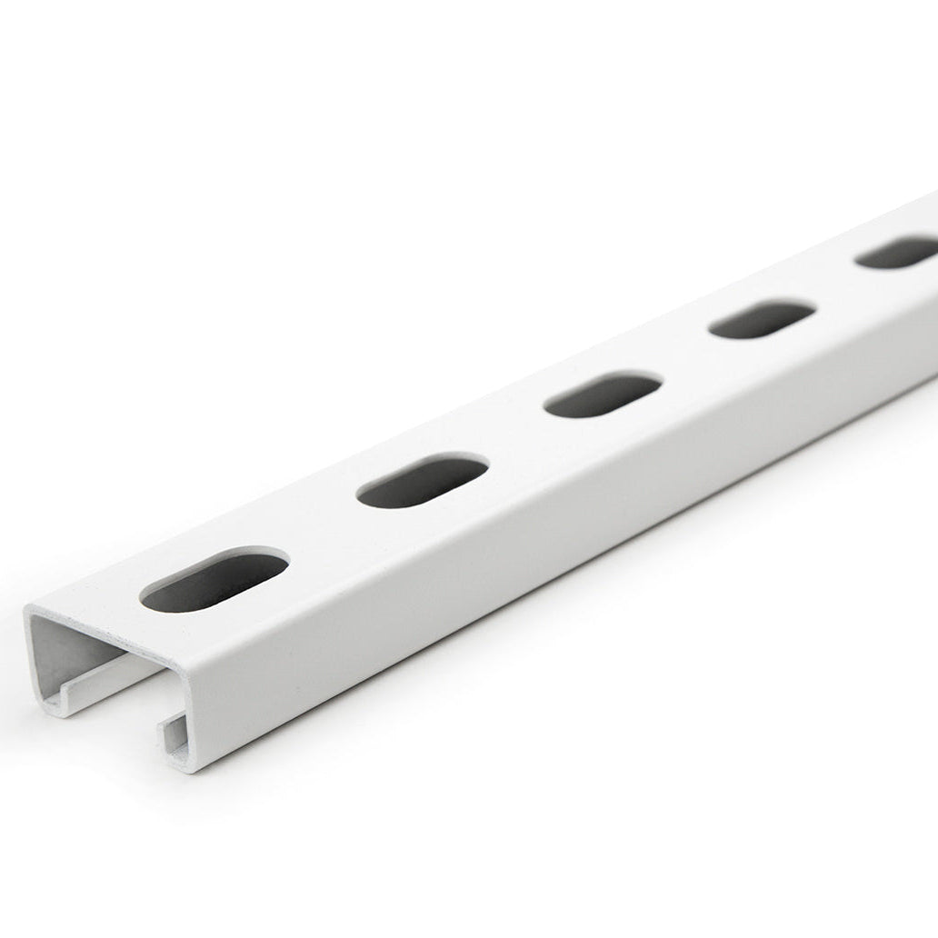 1-5/8" x 13/16" Strut Channel with Short Slots - White Powder Coat/Paint