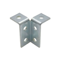 6-Hole 2-Way Channel Wing Connector - Electro-Galvanized