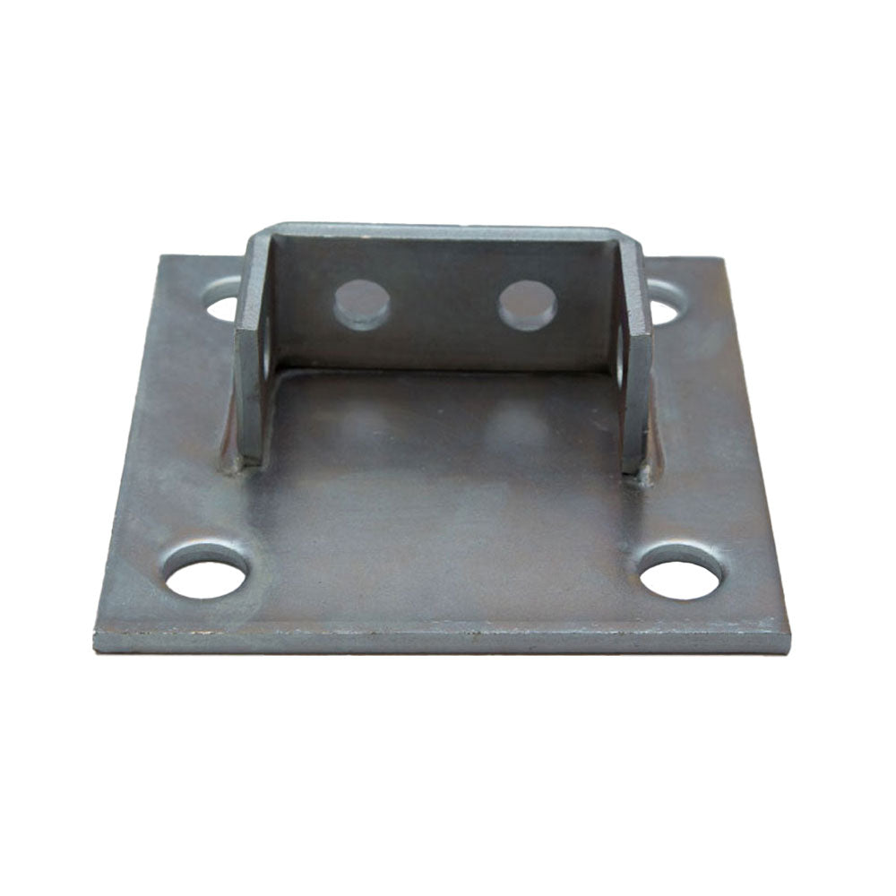 Square Double Channel Post Base - Electro-Galvanized