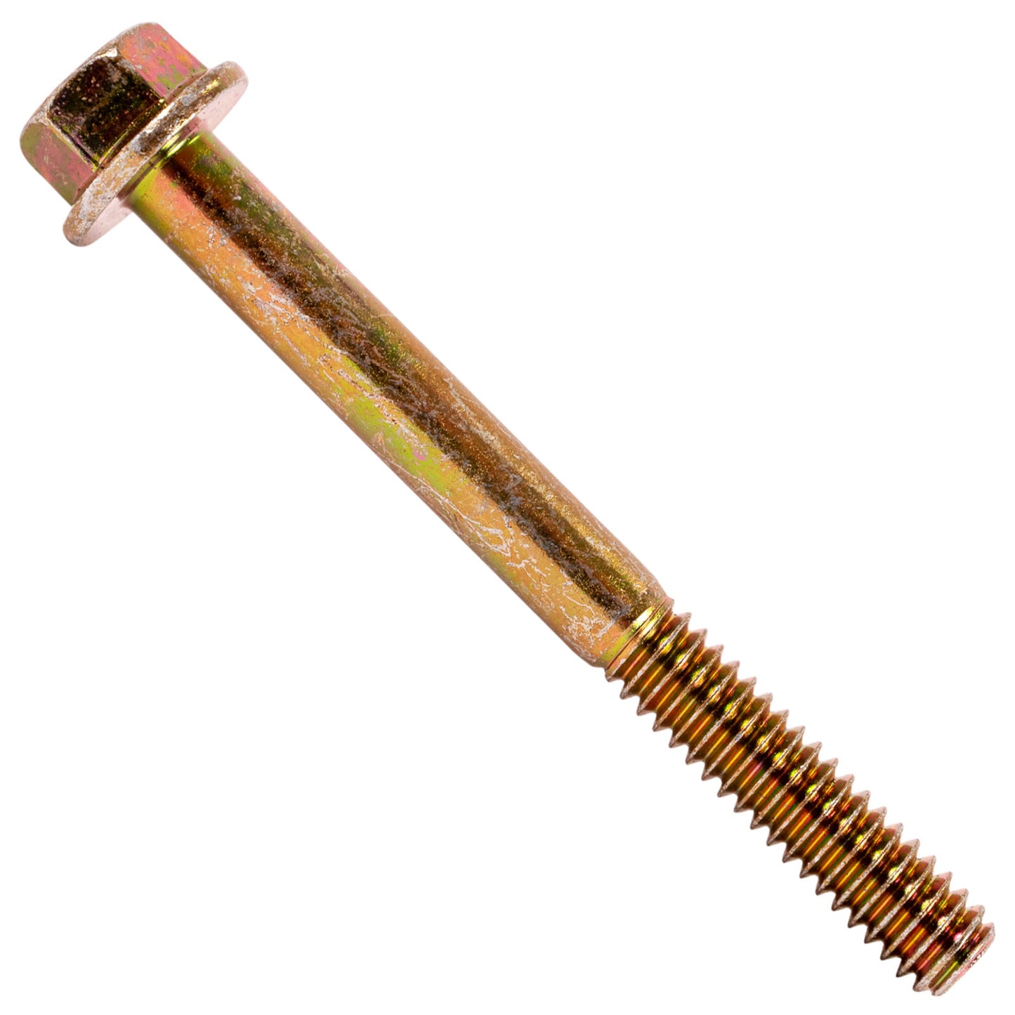 1/4"-20 x 2-1/2" Conquest Grade 8 Non-Serrated Flange Bolt - Zinc Yellow