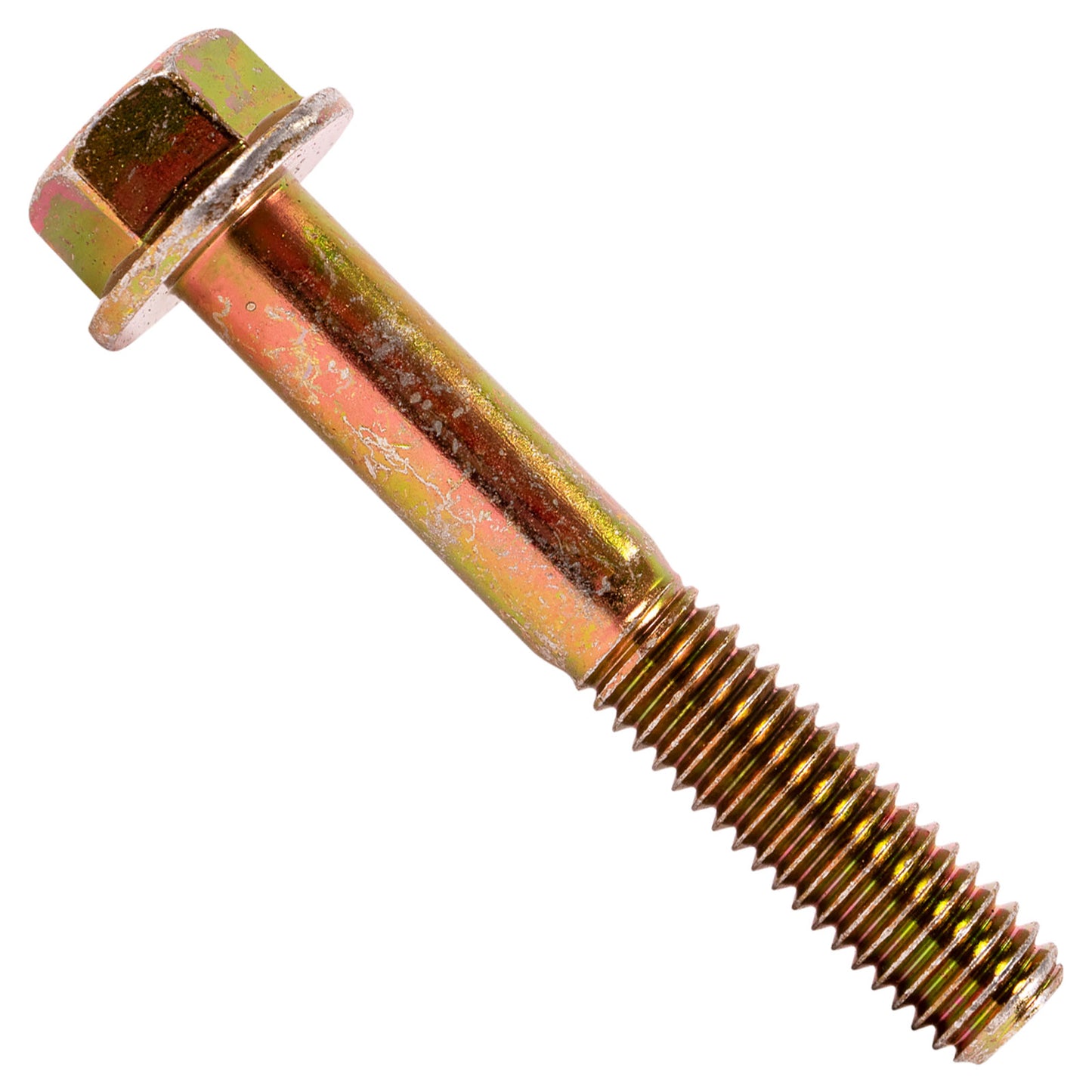 3/8"-16 x 2-1/2" Conquest Grade 8 Non-Serrated Flange Bolt - Zinc Yellow